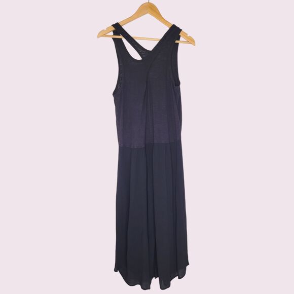 ANTHROPOLOGIE LEFT OF CENTER Black Drop Waist Dress Size S Cross Cross Tulipan - Picture 12 of 12